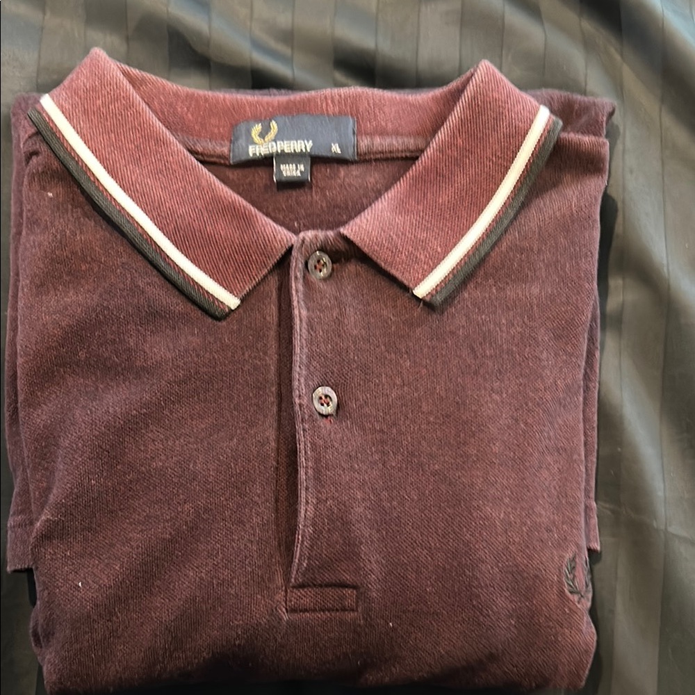 Fred Perry Men's Burgundy Polo Shirt XL